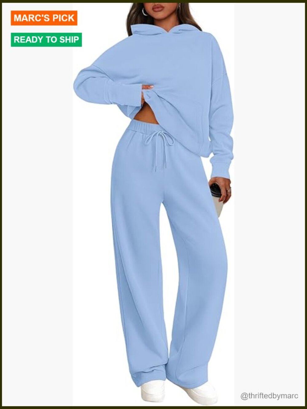 Oversized Hoodie and Wide Leg Sweatpants Matching Set, 2-Piece Lounge Outfit